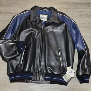 Vintage New York Yankees Bomber Jacket G-III Faux Leather Mens Sz XXL NWT